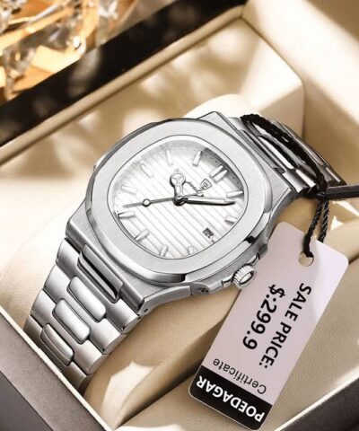 POEDAGAR Premium Luxury Men’s Watch-Silver