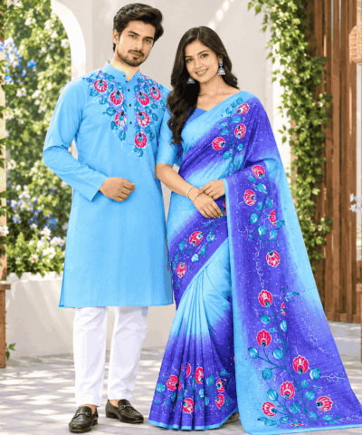 Hand Painted Couple Set Saree...